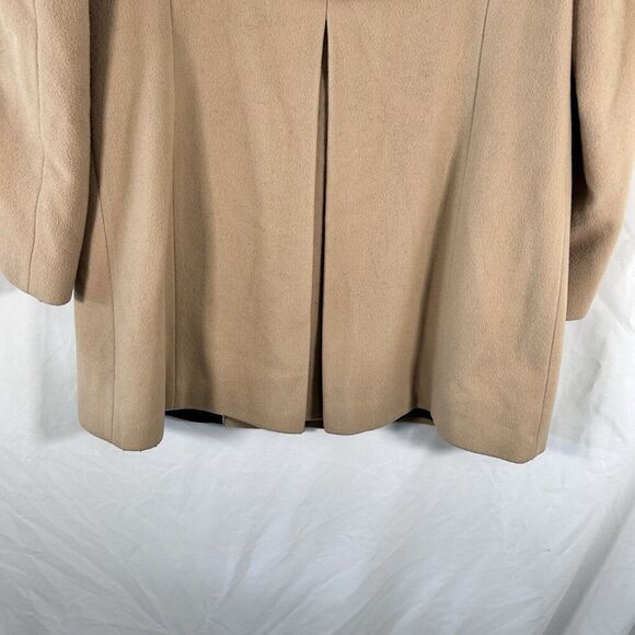 Tommy Hilfiger Long Coat Women's 12 Beige Wool Cashmere Blend 2 Button Front - Picture 9 of 10